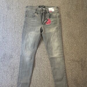 Express Mid Rise Ankle Legging Jeans in Gray